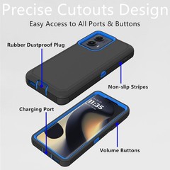 Heavy Duty Defender Case for Motorola Edge 2024, Dustproof Shockproof Protection