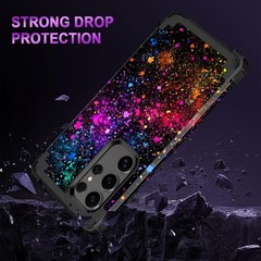 Heavy Duty Three Layer Glow in The Dark Case for Galaxy S24 Ultra, Shockproof Ru