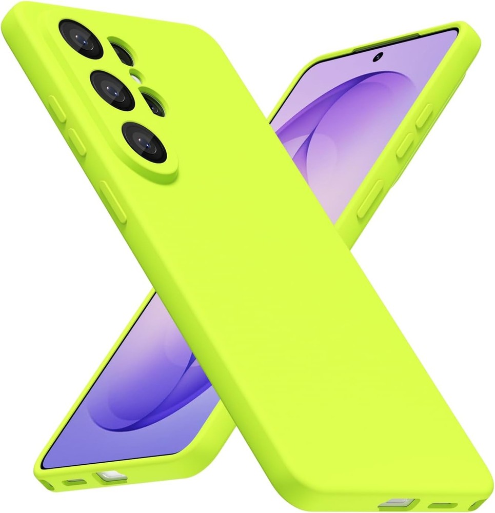 Samsung Galaxy S26 Ultra Phone Case Silicone, Fluorescent Neon Lime Green Matte