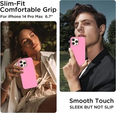 Designed for iPhone 14 Pro Max Case, Liquid Silicone Case with 2X Screen Protect