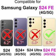 1. For Samsung Galaxy S24 FE Wallet Case, Blue Butterfly, Flip Folio Cover 2.