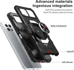 for T-Mobile REVVL 7 5G Phone Case with Tempered Glass Screen Protector, Black