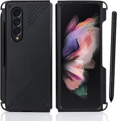 for Galaxy Z Fold 3 Case Magnetic Kickstand Shockproof with S Pen Holder 360