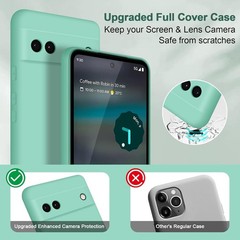 Case for Google Pixel 6A, Soft Silicone Shockproof Slim Cover with Camera Protec