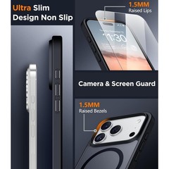 Translucent Matte Case for iPhone 17 Pro Max + 2PCS Tempered Glass Screen Protec