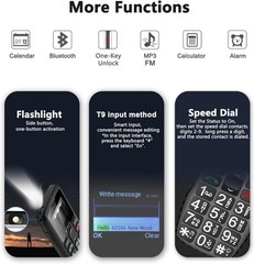 C1+4G Pro Black – Big Buttons Cell Phone for SeniorsBasic Phone with SOS Button