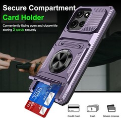 Designed for Moto G Power 2025/2026 Wallet Case with Credit Card Holder, Rugged