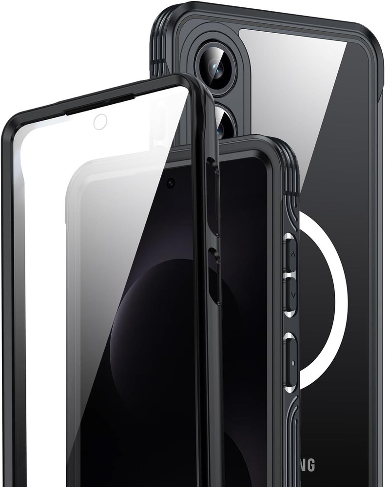 Strong Magnetic Case & Built-in Glass Screen Protector for Samsung Galaxy S25 Ed