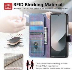 Samsung Galaxy Z Fold 7 Case with Detachable Magnetic Wallet, Retro PU Leather F