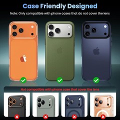 Metal Tempered Glass Rear Camera Lens Protector for iPhone 17 Pro Max – Deep Blu