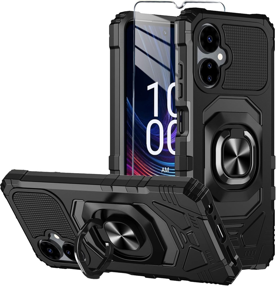 Boost Mobile Celero 5G 2024 (6.5in) Case with Tempered Glass Screen Protector Bl