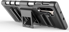 Samsung Galaxy Note 10 Shockproof,Kickstand Belt Clip Holster Cover Case (Black)