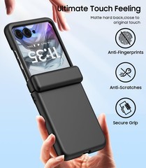 Slim Fit Hard Phone Cover for Motorola Razr 2024, Full Body Shockproof Case, Bla