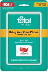 TracFone Total Wireless Universal CDMA SIM Kit Prepaid Carrier Locked -White