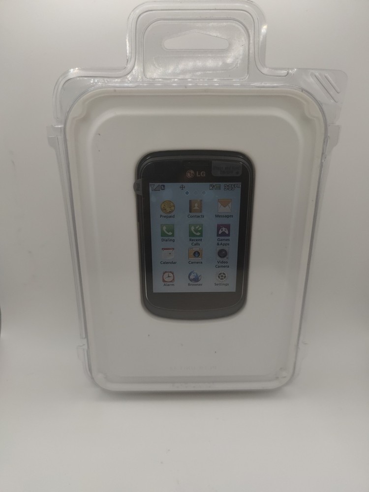 LG 305C TracFone CDMA Cell Phone Black/Gray – Open Box w/ Sealed Battery Rare