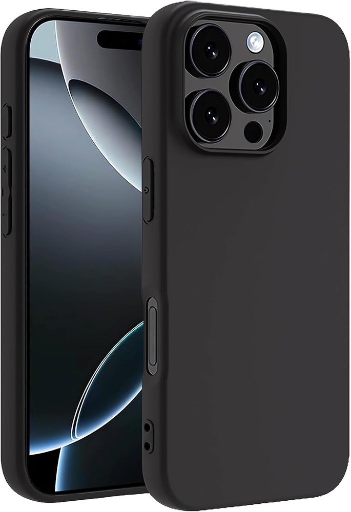 iPhone 16 Pro Max Phone Case, Black Anti-Fingerprint Protective Bumper Matte Cov