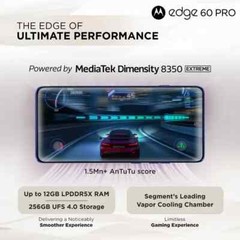 MOTOROLA Moto Edge 60 Pro 5G-Factory Unlocked Dual SIM-8GB 256GB-Dazzling Blue