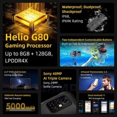 UMIDIGI BISON Pro 128GB Android Unlocked Smartphone Rugged Cell Phone