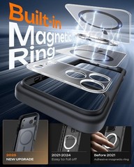 iPhone 17 Pro Max Phone Case, Full Camera Protection, Translucent Matte (Black)
