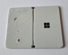 White Microsoft Surface Duo 128GB Android Phone w INNER OUTER CRACKS & NO POWER