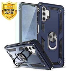 Case for Samsung Galaxy A32 5G with tempered glass Magnetic car mount Purple