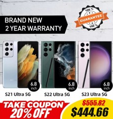 New Sealed Samsung Galaxy S21 Ultra S22 Ultra S23 Ultra 5G Unlocked 2 YR WARRANT
