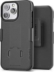 DuraClip Holster Designed for iPhone 14 Pro Max Case with Belt Clip and Kickstan