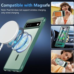Magnetic Case for Google Pixel 6a with Screen Protector, Military Grade Drop Pro