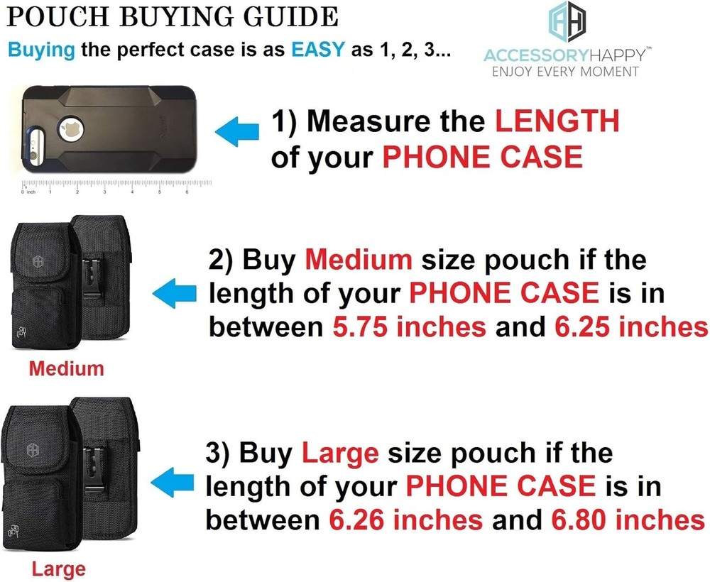 Military Grade Cell Phone Belt Holster Nylon Belt Pouch for iPhone 16, 16 Pro, 1