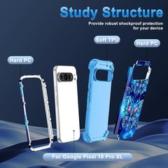 Google Pixel 10 Pro XL Case 2025, Glow in The Dark Three Layer Heavy Duty Shockp