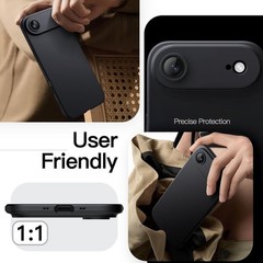 Ultra-Thin Slim Case for iPhone 17 Air, Matte Black, Lightweight, Lens Protectio