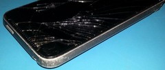 HTC One V 4GB Gray Unknown CDMA Android Smartphone Cracked Glass Burn Mark