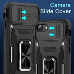 Case for iPhone SE 2022/2020, iPhone 8/7 with Slide Camera Cover + Screen Protec