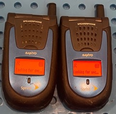 2 Sanyo Katana SCP-7000 – Blue, Sprint, Flip Phone, Rare, Each Sold Separately
